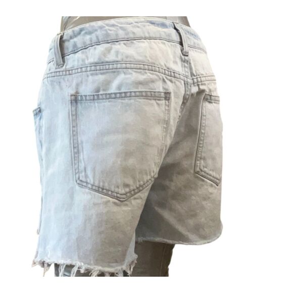 Forever 21 Jean Shorts Women 26 Blue High Rise Distressed Light Rinse Sz26 W30 - Picture 6 of 13
